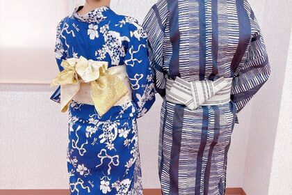 紺地ゆかた　ブライダル結衣