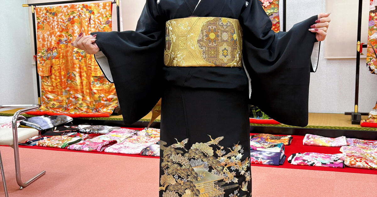 服部織物　細やかな金彩織柄　正絹袋帯　結婚式　黒留袖　訪問着　a569 帯・逸品】本加賀友禅 黒留袖 No.CA-2150-Mサイズのレンタル｜きもの365